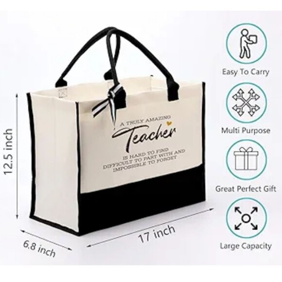 Mentor Black and Cream Canvas Bag NWOT - Picture 2 of 4